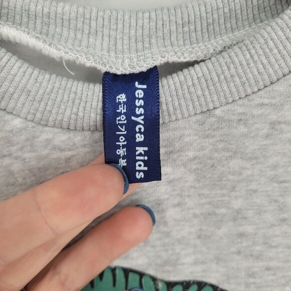 Jessyca Kids size 80 US 1 2 Snap fleece lined long sleeve sweatshirt romper Dino - Picture 4 of 13